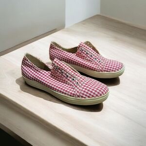 Size 7.5 Aerosoles Cheerful Red and White Checkered Casual Loafers